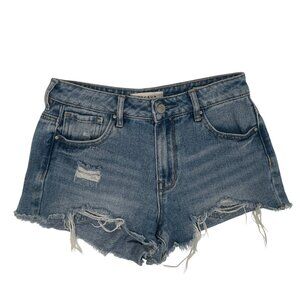 PacSun Women’s High Rise Festival 100% Cotton Distressed Denim Shorts Size 25